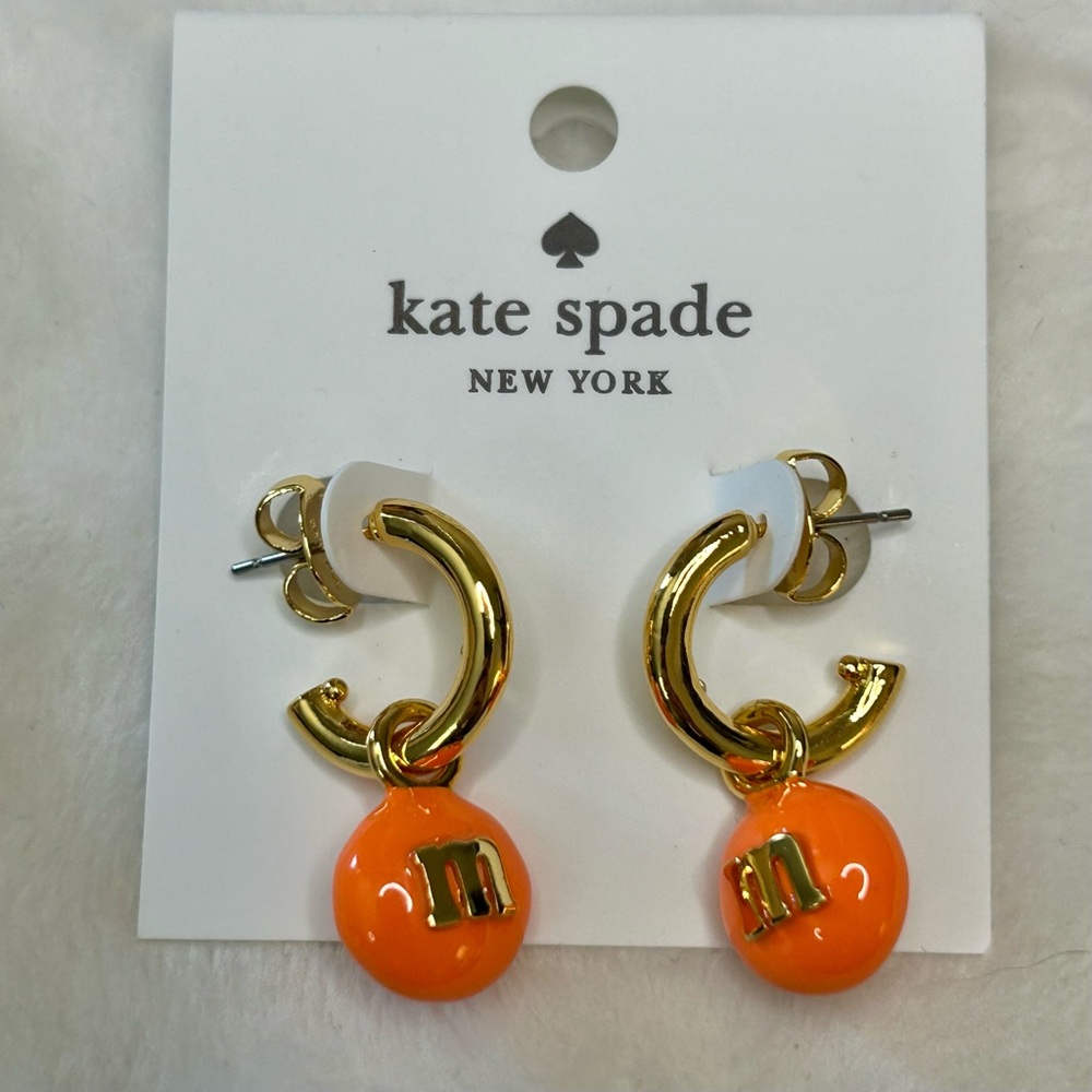 Kate Spade M&M’s Charm Huggies Orange